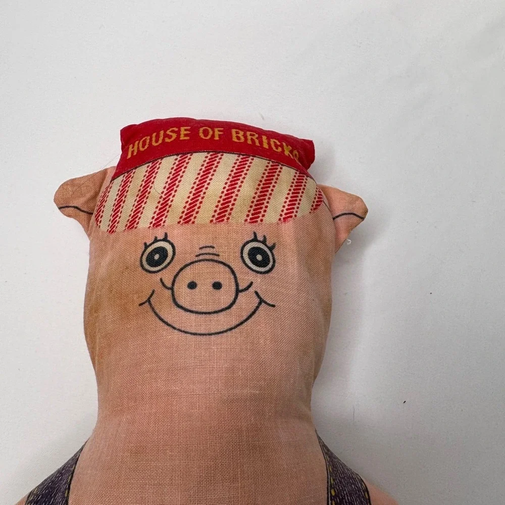 Handmade‎ Vintage Cut Stuff Sew Pig- Practical Pig- Three Little Pigs- Rare